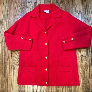 Vintage Zado of Cali Size M Knit Button Front Cardigan Sweater 60s/70s pockets